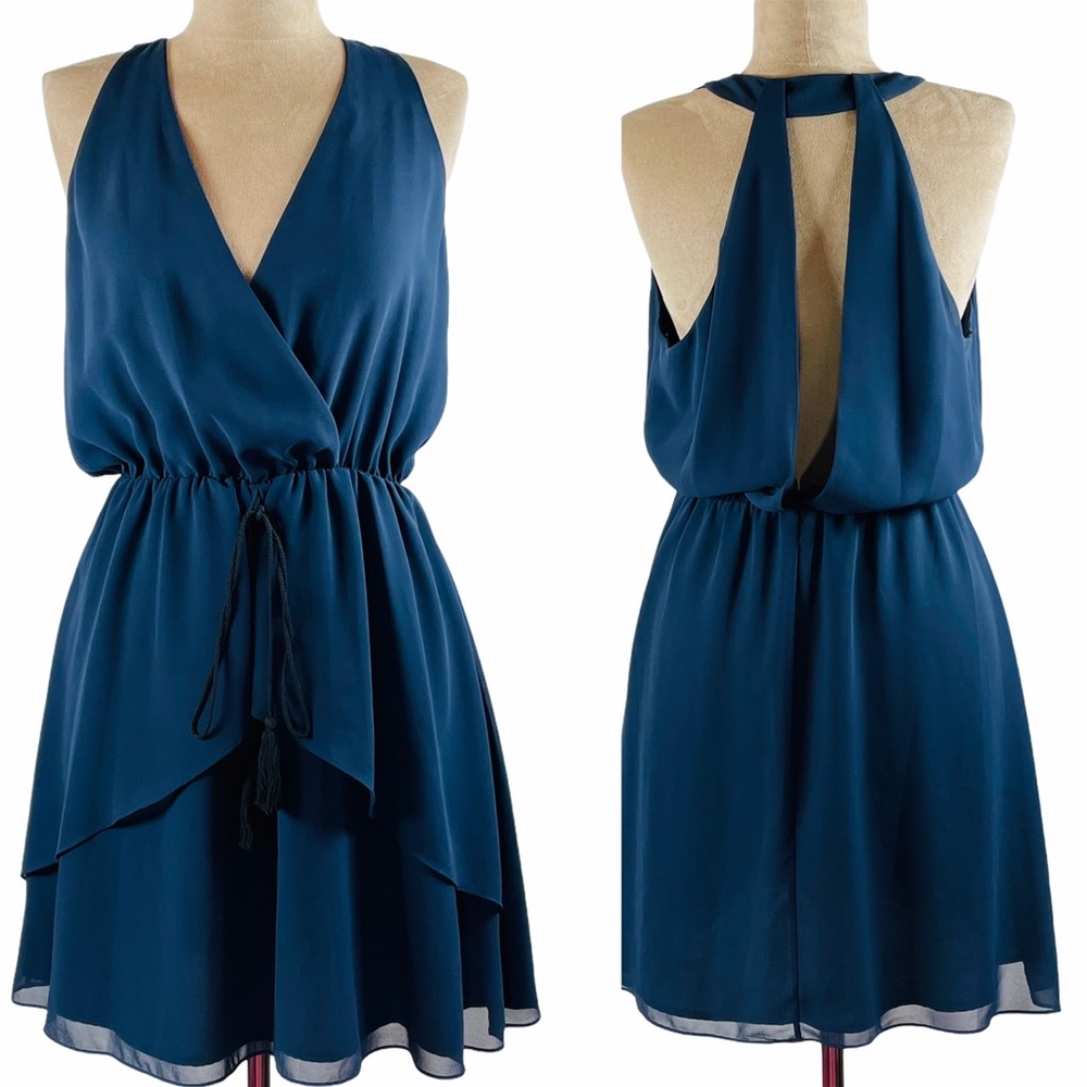 BCBG GENERAL Navy Blue Sleeveless Dress